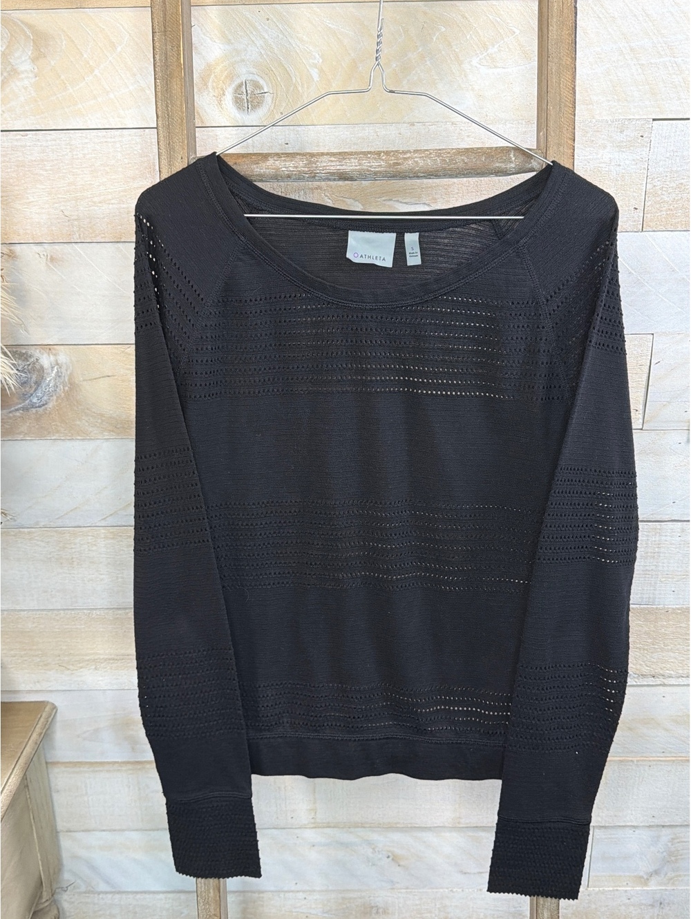 Athleta Black Lightweight Long Sleeve Pullover Sweater, Size Small - Picture 1 of 6